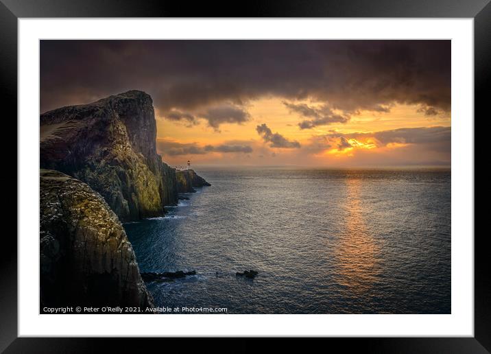 Sunset at Neist Point Framed Mounted Print by Peter O'Reilly