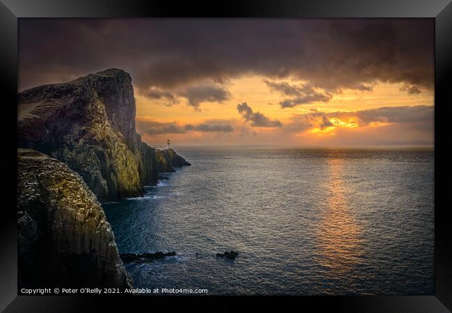 Sunset at Neist Point Framed Print by Peter O'Reilly