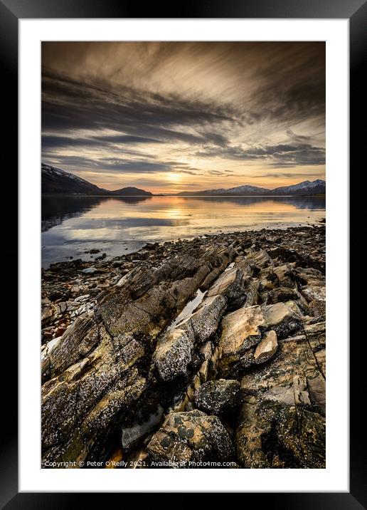 Sunset, Loch Lochy Framed Mounted Print by Peter O'Reilly