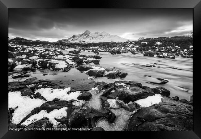 River Sligachan and the Black Cuillin Framed Print by Peter O'Reilly