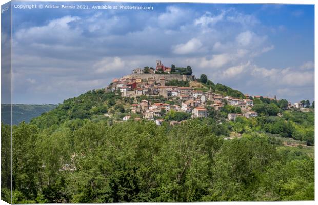 Motovun hilltop village Croatia Canvas Print by Adrian Beese