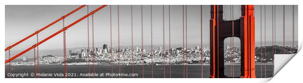 Golden Gate Bridge Color Pop – Panoramic View Print by Melanie Viola