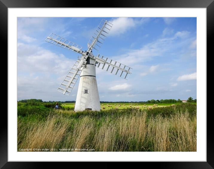 Thurne Windmill Framed Mounted Print by tim miller