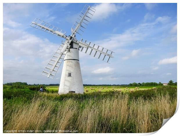 Thurne Windmill Print by tim miller