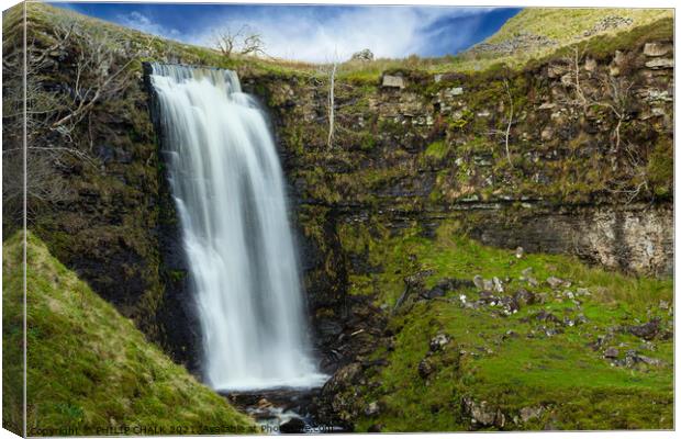 Yorkshire dales waterfall 296 Canvas Print by PHILIP CHALK