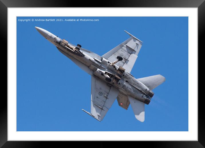 Royal Canadian Air Force, CF18 Hornet Framed Mounted Print by Andrew Bartlett