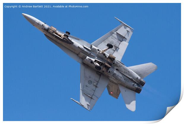 Royal Canadian Air Force, CF18 Hornet Print by Andrew Bartlett
