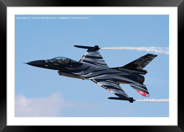 Belgian F-16MLU 'Dark Falcon'  Framed Mounted Print by Andrew Bartlett