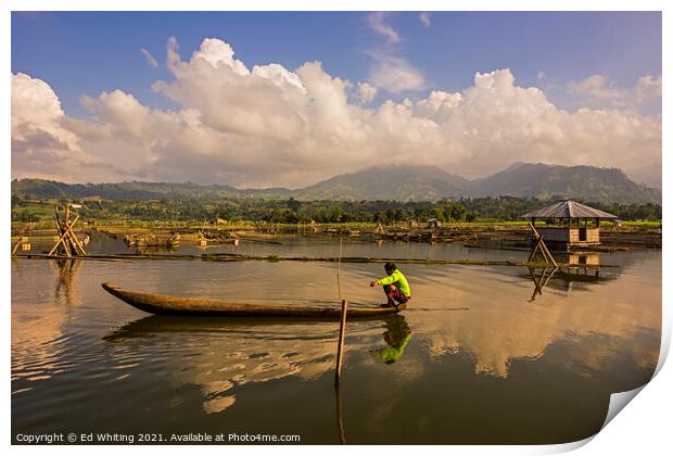 Fishing lake in the Philippines  Print by Ed Whiting