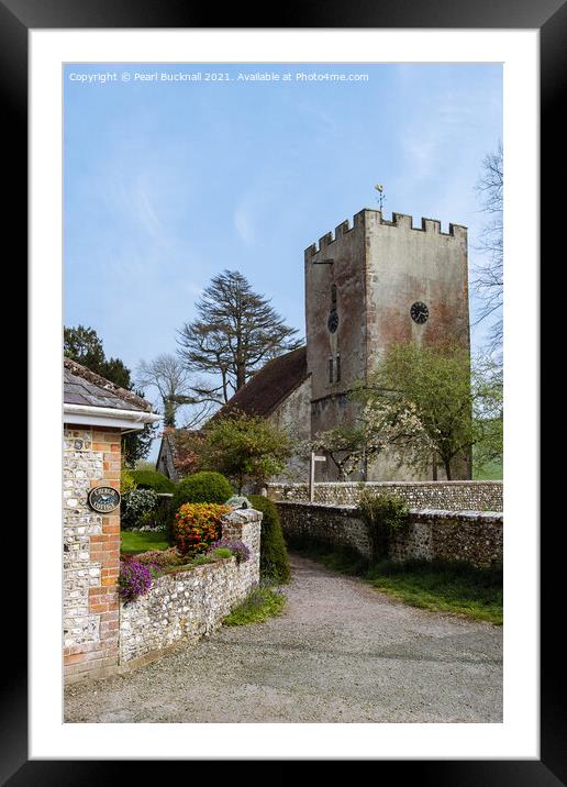 Singleton Village Church West Sussex Framed Mounted Print by Pearl Bucknall