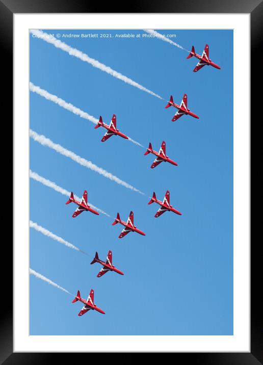 RAF Red Arrows Framed Mounted Print by Andrew Bartlett