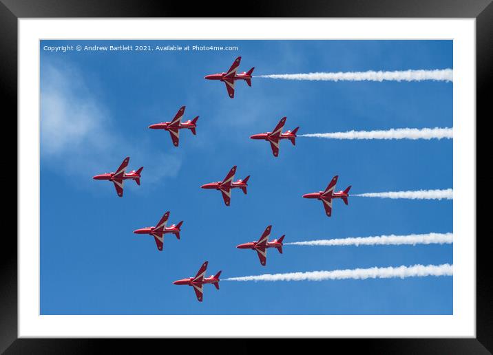 RAF The Red Arrows Framed Mounted Print by Andrew Bartlett