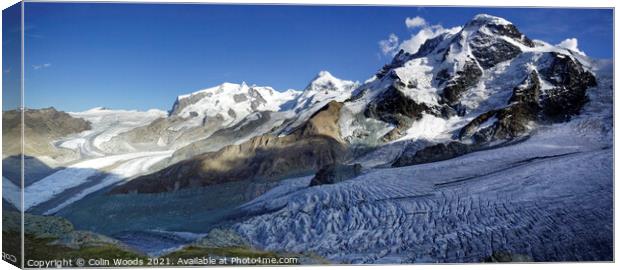 The Breithorn Massif in the Swiss Alps Canvas Print by Colin Woods
