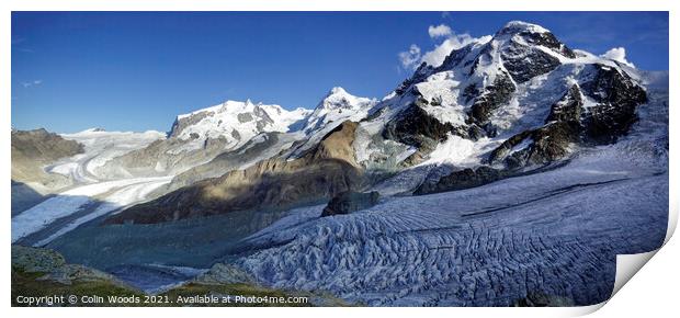 The Breithorn Massif in the Swiss Alps Print by Colin Woods
