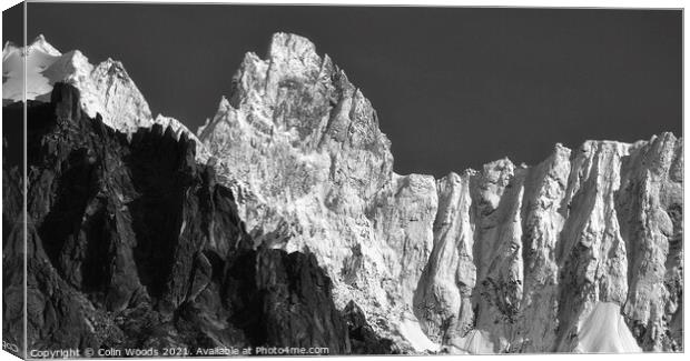 Les Petites Jorasses in the French Alps, France Canvas Print by Colin Woods