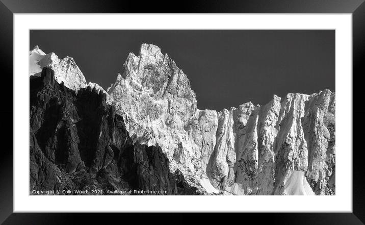 Les Petites Jorasses in the French Alps, France Framed Mounted Print by Colin Woods