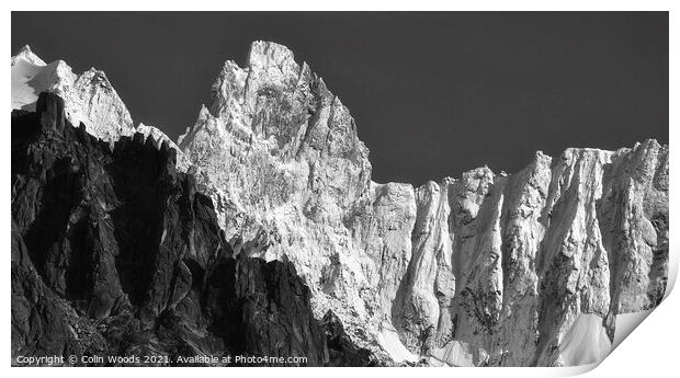 Les Petites Jorasses in the French Alps, France Print by Colin Woods