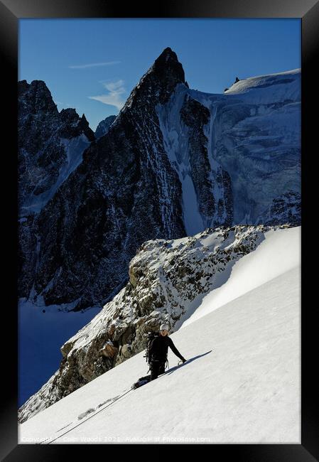 Climbing in the Alps Framed Print by Colin Woods
