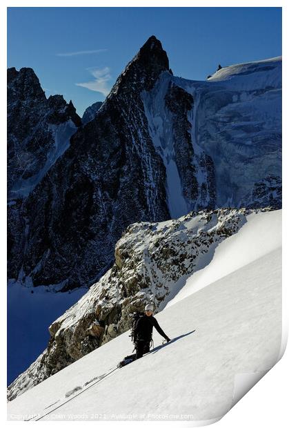Climbing in the Alps Print by Colin Woods