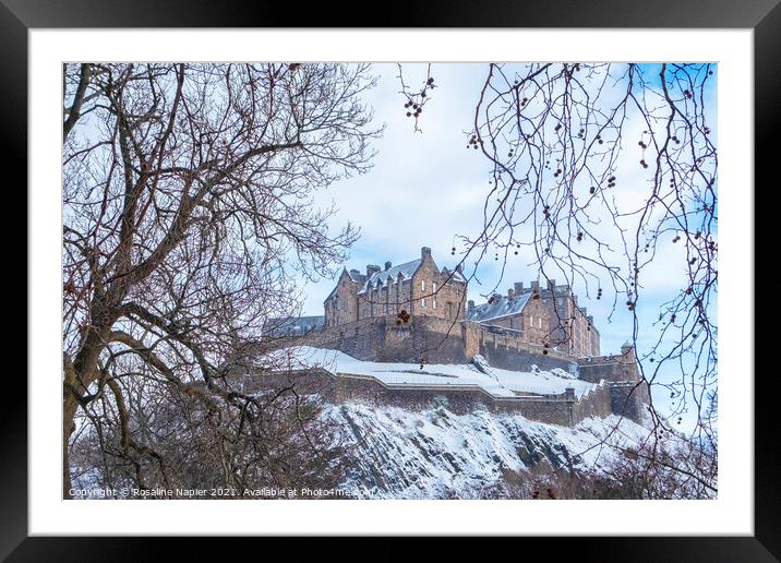 Edinburgh Castle Winter Framed Mounted Print by Rosaline Napier