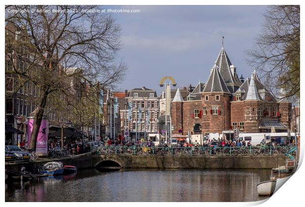 Custom House, Red Light District Amsterdam Print by Adrian Beese