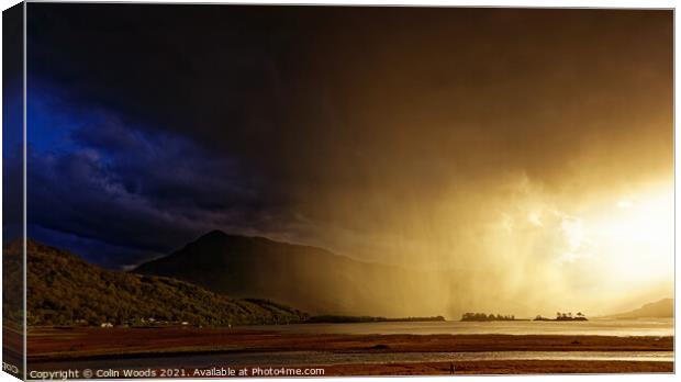 Wild storm light over Loch Linnhe Canvas Print by Colin Woods