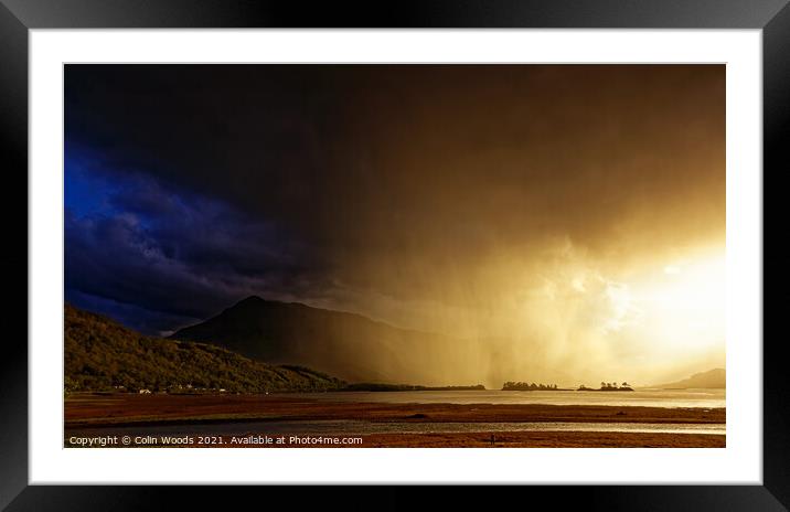 Wild storm light over Loch Linnhe Framed Mounted Print by Colin Woods