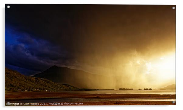 Wild storm light over Loch Linnhe Acrylic by Colin Woods
