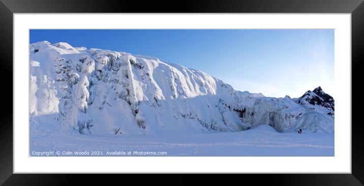 The frozen waterfalls at Chute de la Chaudière in Quebec City Framed Mounted Print by Colin Woods