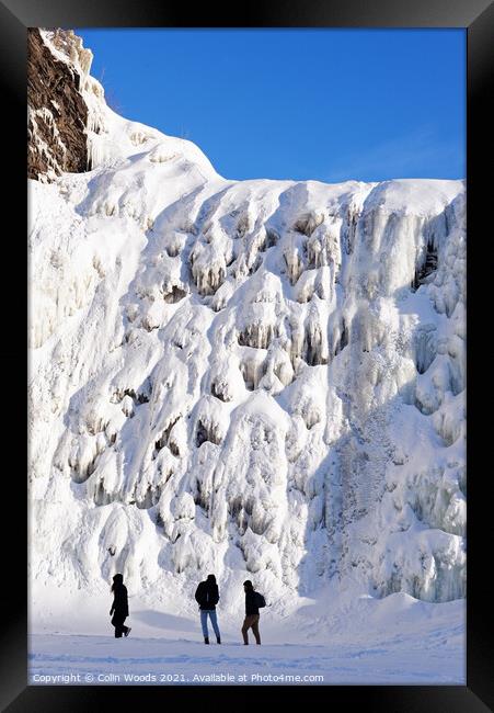 The frozen waterfalls at Chute de la Chaudière in Quebec City Framed Print by Colin Woods