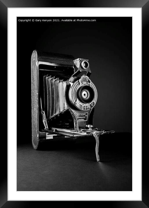Vintage Kodak Camera - Still Life Framed Mounted Print by Gary A Kenyon