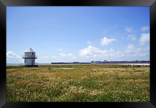 Lifeguards Tower at Sandy Bay Framed Print by Donna Collett