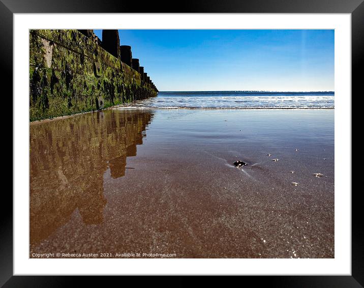 Beach Reflection  Framed Mounted Print by Rebecca Austen