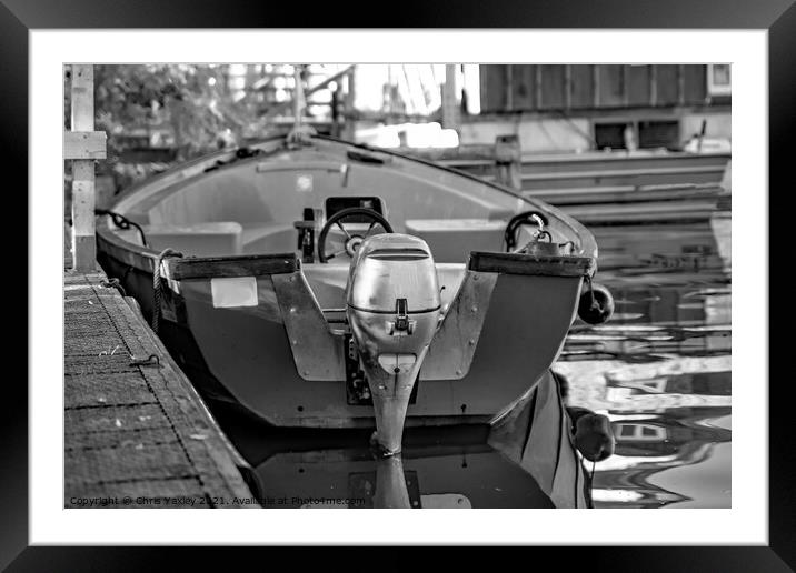 Boat on Ranworth Broad Framed Mounted Print by Chris Yaxley