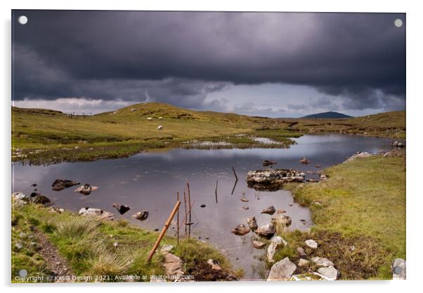 Remote Loch, North Uist, Outer Hebrides, Scotland Acrylic by Kasia Design