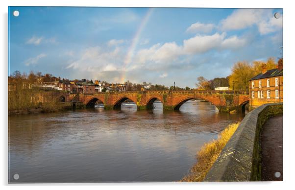 River Dee rainbow Chester Acrylic by Jonathon barnett