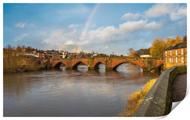 River Dee rainbow Chester Print by Jonathon barnett