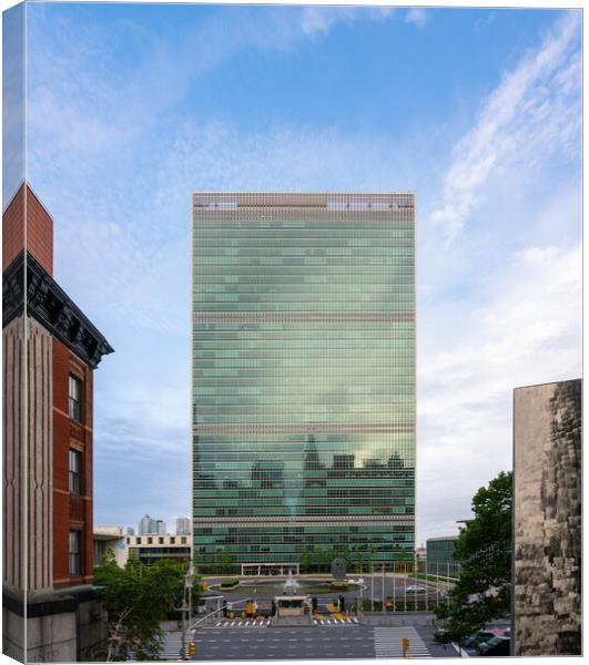 Headquarters of United Nations in New York City Canvas Print by Steve Heap