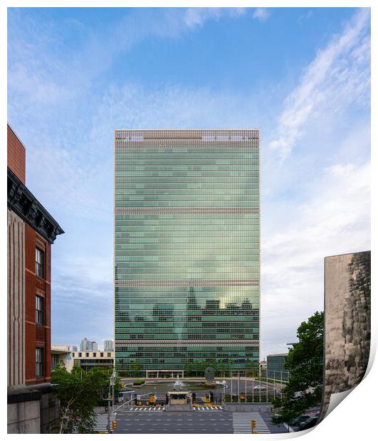 Headquarters of United Nations in New York City Print by Steve Heap