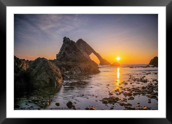 Sunrise at Bow Fiddle Rock  Framed Mounted Print by frances waite