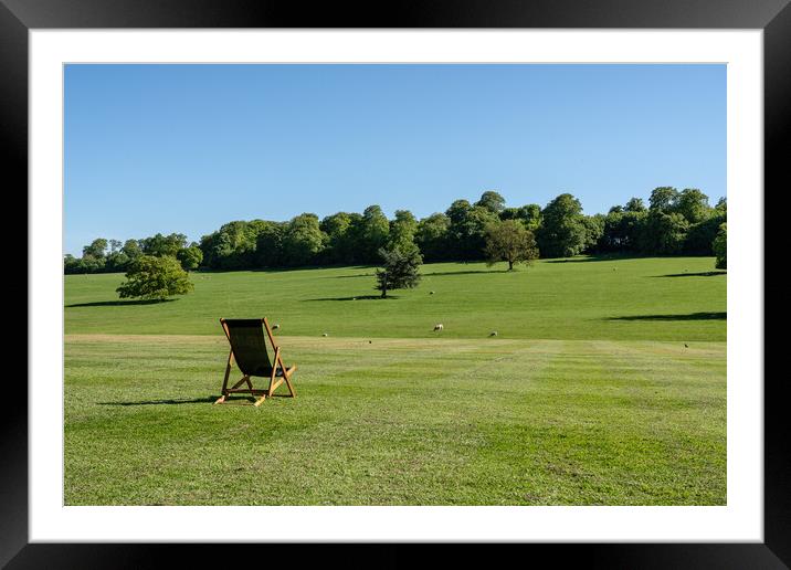Scene across farmland in Derbyshire in UK Framed Mounted Print by Steve Heap