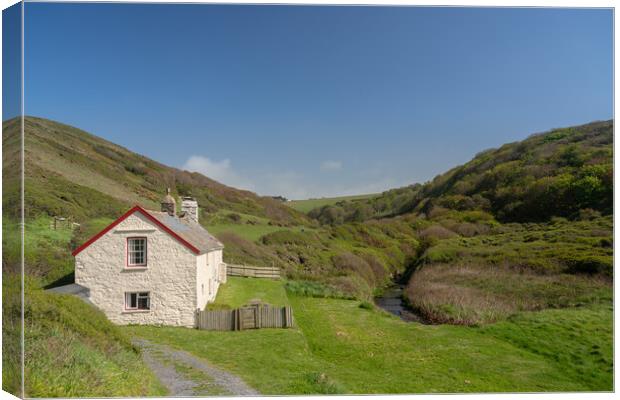 Cottage near Hartland Quay in Devon Canvas Print by Steve Heap