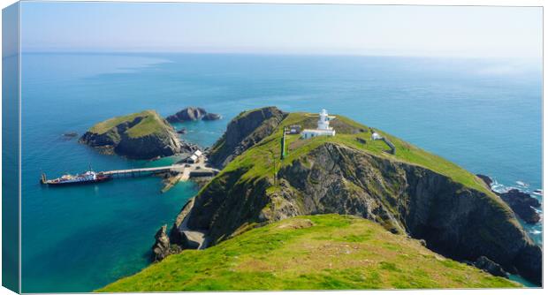 Tourists land from MS Oldenburg on Lundy Island in Devon Canvas Print by Steve Heap