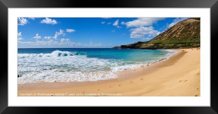 Amazing Hawaiian ocean with dramatic waves Framed Mounted Print by PhotOvation-Akshay Thaker