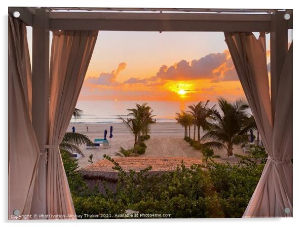 Poster perfect window of Sunrise in Cancun, Mexico Acrylic by PhotOvation-Akshay Thaker