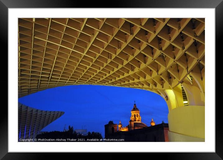 A view through Artistic Metropol, unique Architecture in Seville, Spain Framed Mounted Print by PhotOvation-Akshay Thaker