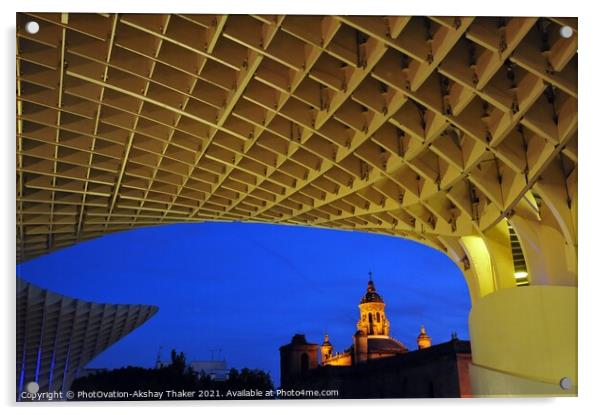 A view through Artistic Metropol, unique Architecture in Seville, Spain Acrylic by PhotOvation-Akshay Thaker
