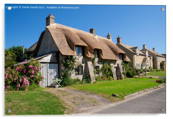 Dorset Thatch cottage Acrylic by Derek Daniel