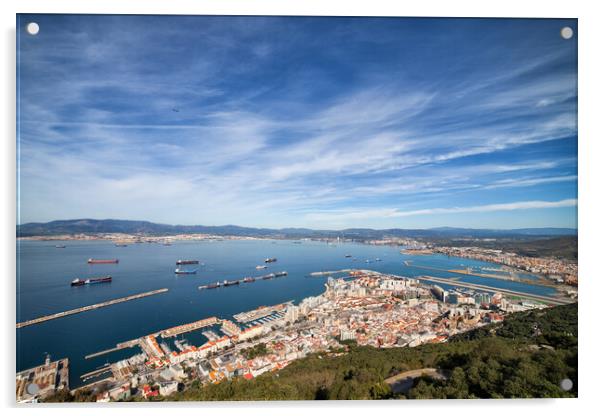 City Of Gibraltar Aerial View Acrylic by Artur Bogacki