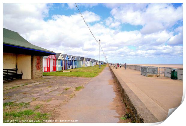 Promenade and beach huts. Print by john hill